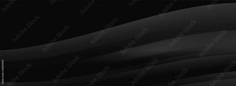 Fototapeta premium Abstract black silk curtains banner design vector