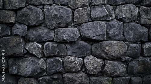 Dark and textured stone wall showcasing the natural beauty of rugged rock formations