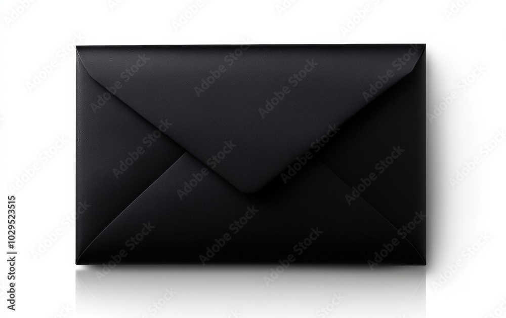 Black envelope on a clean white isolated background. Black envelope on a clean white isolated background.