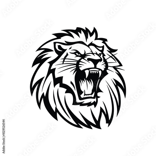 Angry Lion Head Vector Design