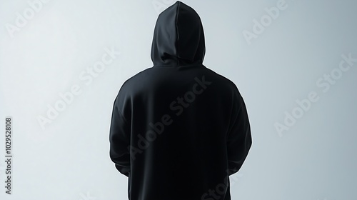 Person in black hoodie facing away 