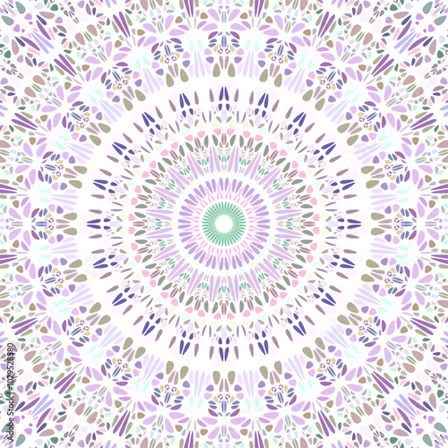 Geometrical dynamic psychedelic oriental petal ornament background - colorful abstract floral vector artwork