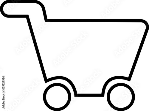 Shopping cart trolley icon in line. Containing shopping, order, buy, purchase, bought, sale, sell, store, market for e-commerce. Vector for apps or website isolated on transparent background