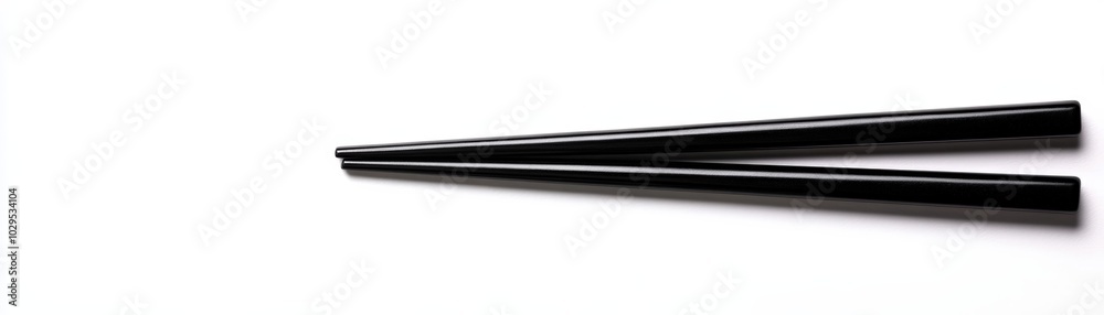 Black chopsticks on a white isolated background. Black chopsticks on a white isolated background.