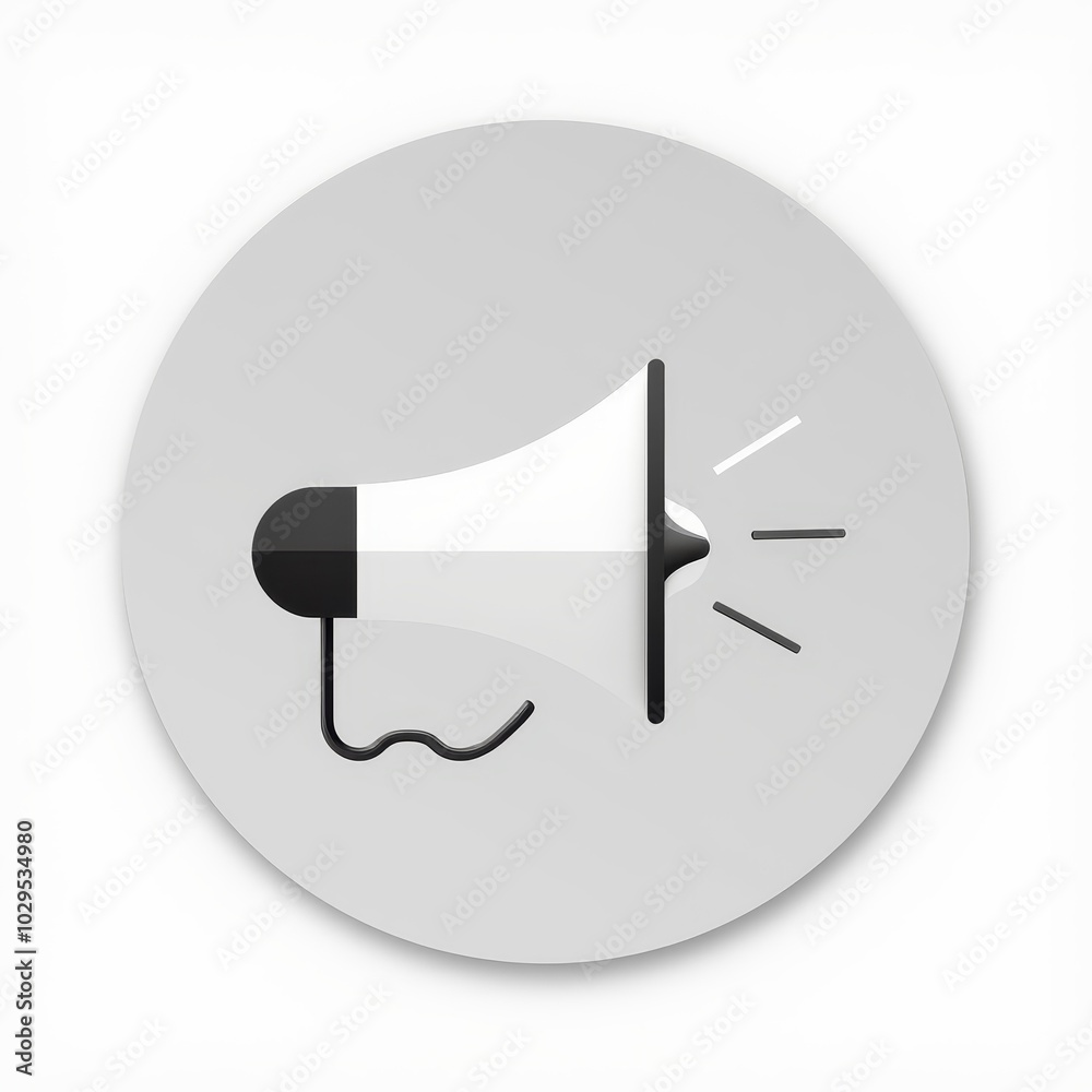A colorful megaphone is displayed against a light background, showcasing its design and purpose for amplifying sound in various settings A colorful megaphone is displayed against a light background, showcasing its design and purpose for amplifying sound in various settings