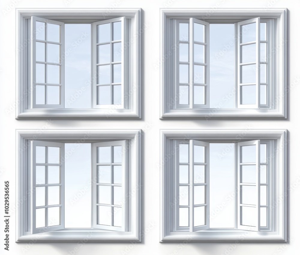 Obraz premium Collection of isolated window frames