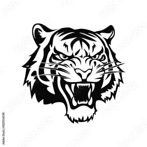 Angry Tiger Vector Design