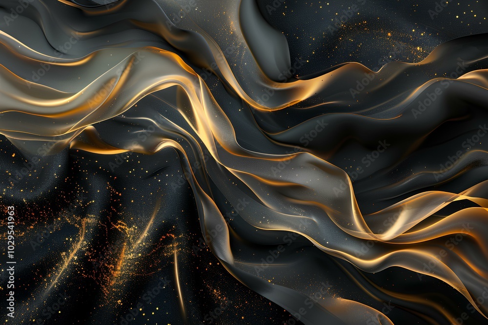 A close up of a black and gold fabric A close up of a black and gold fabric