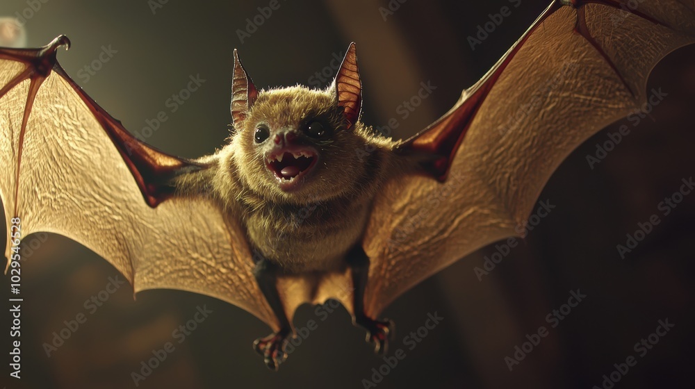 Obraz premium Realistic Bat in Dramatic Lighting