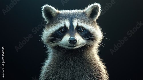 Realistic Raccoon Portrait with Beautiful Features