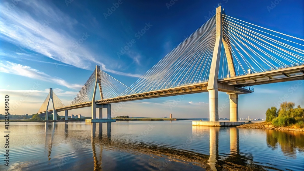 Partially finished cable stayed bridge Partially finished cable stayed bridge