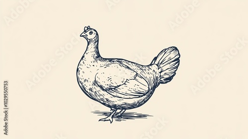 Wallpaper Mural A simple line drawing of a whole turkey. Perfect for Thanksgiving!  It's a classic Thanksgiving meal, a roasted turkey, and this drawing is a minimalist design, hand-drawn and easy to use. Torontodigital.ca