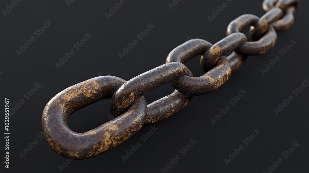 Fototapeta premium A 3D image of a chain or link, drawn with a realistic style.
