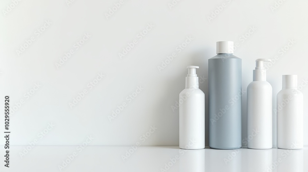 Three pump bottles in varying colors arranged on a clean surface, showcasing options for beauty or personal care products Three pump bottles in varying colors arranged on a clean surface, showcasing options for beauty or personal care products