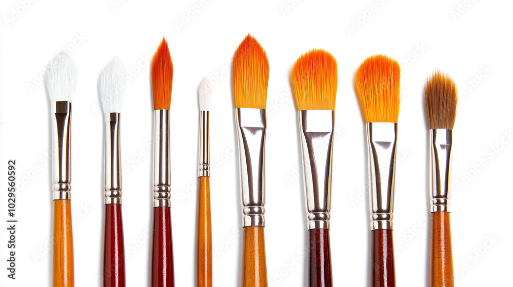 Fototapeta premium Set of Assorted Paint Brushes for Artist Supplies and Crafting