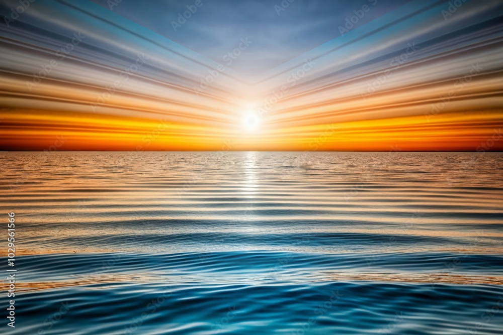 Obraz premium Sea Blue Gradient Ombre Background with Blue Stripes for Low Light Photography