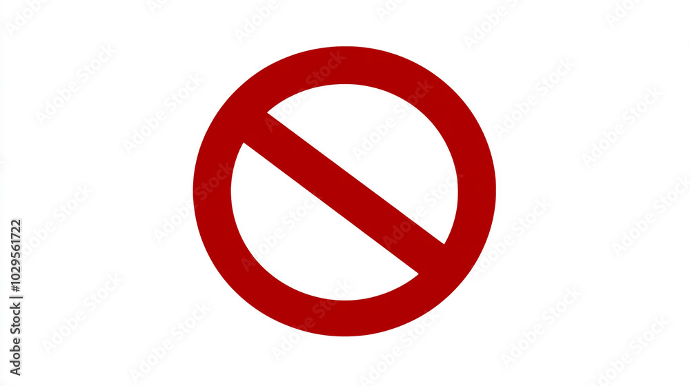 Red Circle No Symbol Stop Sign Prohibition Symbol Forbidden Sign Red Circle No Symbol Stop Sign Prohibition Symbol Forbidden Sign
