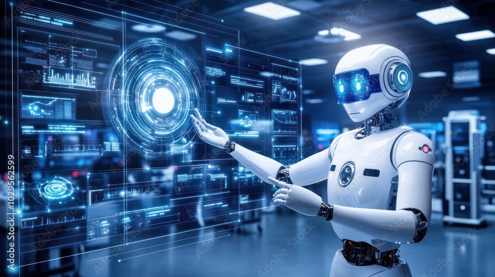 Humanoid Robot Interacting with Holographic Interface