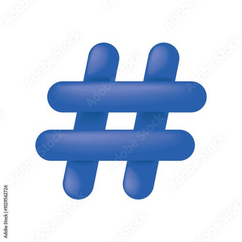 hash symbol blue color icon