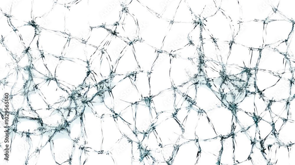 Collection of Broken Metal Meshes Isolated on a White Background Generative AI