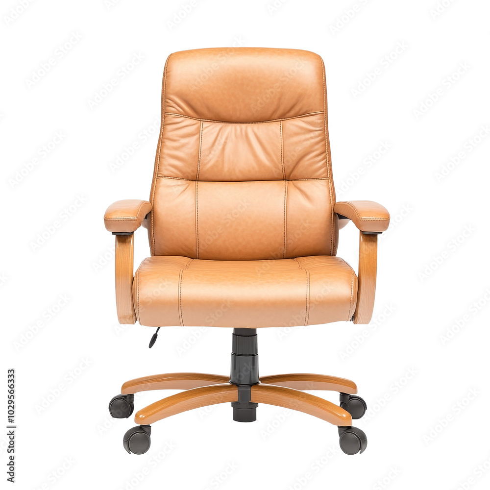 Fototapeta premium Elegant leather office chair on a dark background