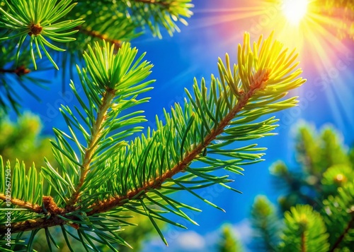 Serene Pine Tree Branches Against a Clear Sky - Nature Photography