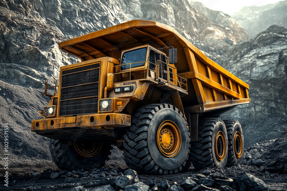 Massive Mining Dump Truck in Quarry Massive Mining Dump Truck in Quarry