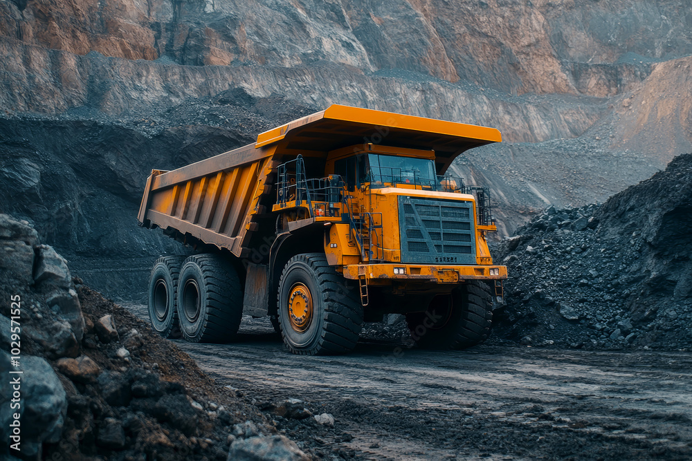 Massive Mining Dump Truck in Quarry