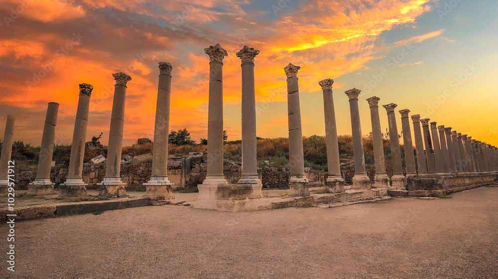 Naklejka premium Türkiye Antalya Perge Antic City