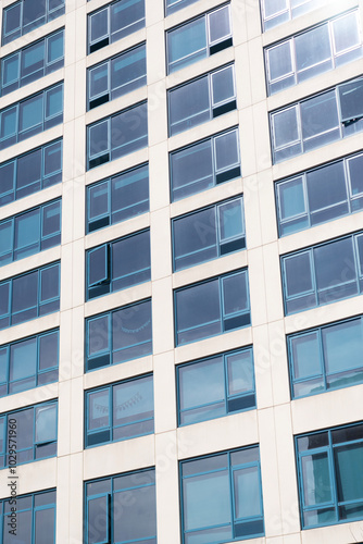 Building facade architecture. Building background. Window in building. Architectural detail. Background of architecture. Modern background. Modern facade background. Architecture