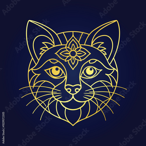 Elegant Cat Mandala Art for Tranquil Spaces