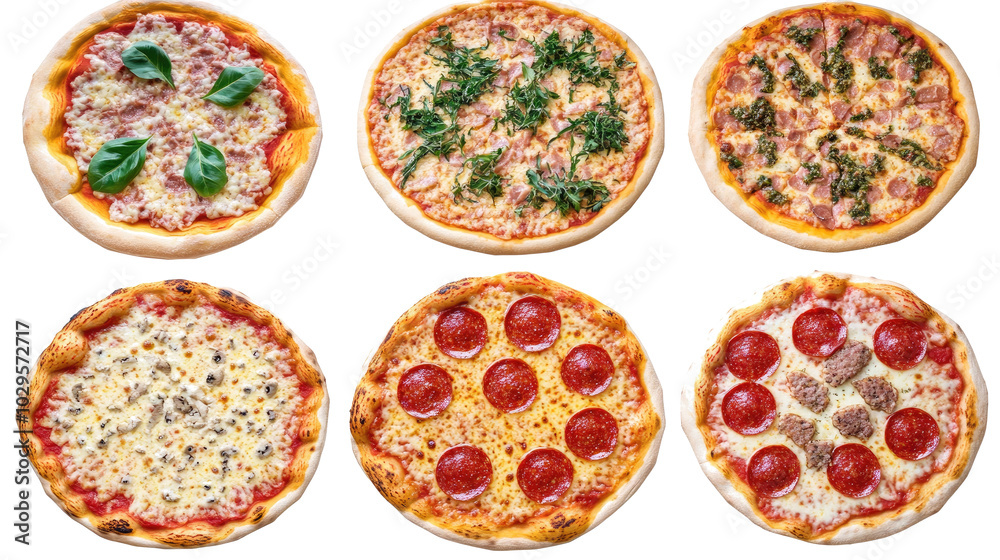 Classic Italian Pizzas With Assorted Toppings Generative AI Classic Italian Pizzas With Assorted Toppings Generative AI