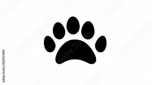 Black Paw Print Icon Isolated On White Background