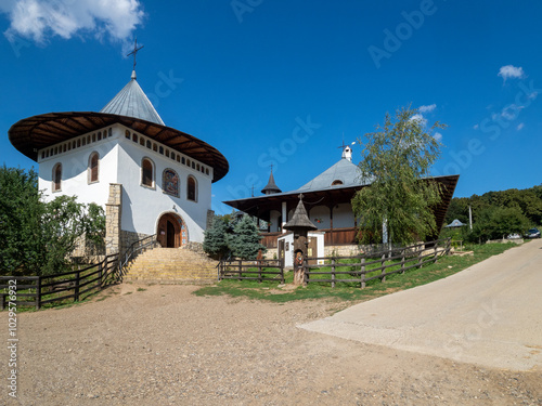 Bujoreni Monastery, a landmark atraction in Vaslui County, Romania photo