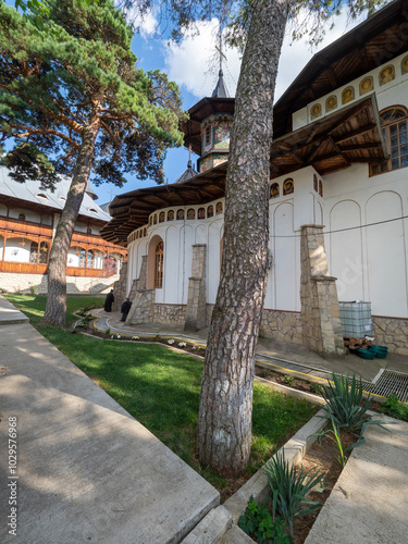 Bujoreni Monastery, a landmark atraction in Vaslui County, Romania photo