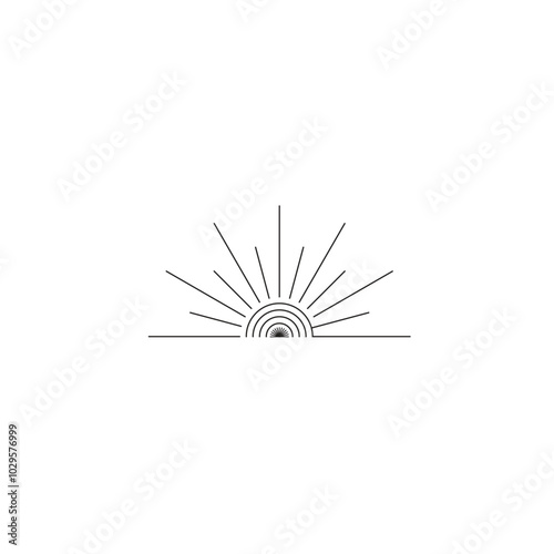 minimal Sun logo design