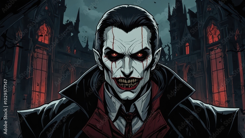 scary halloween vampire
