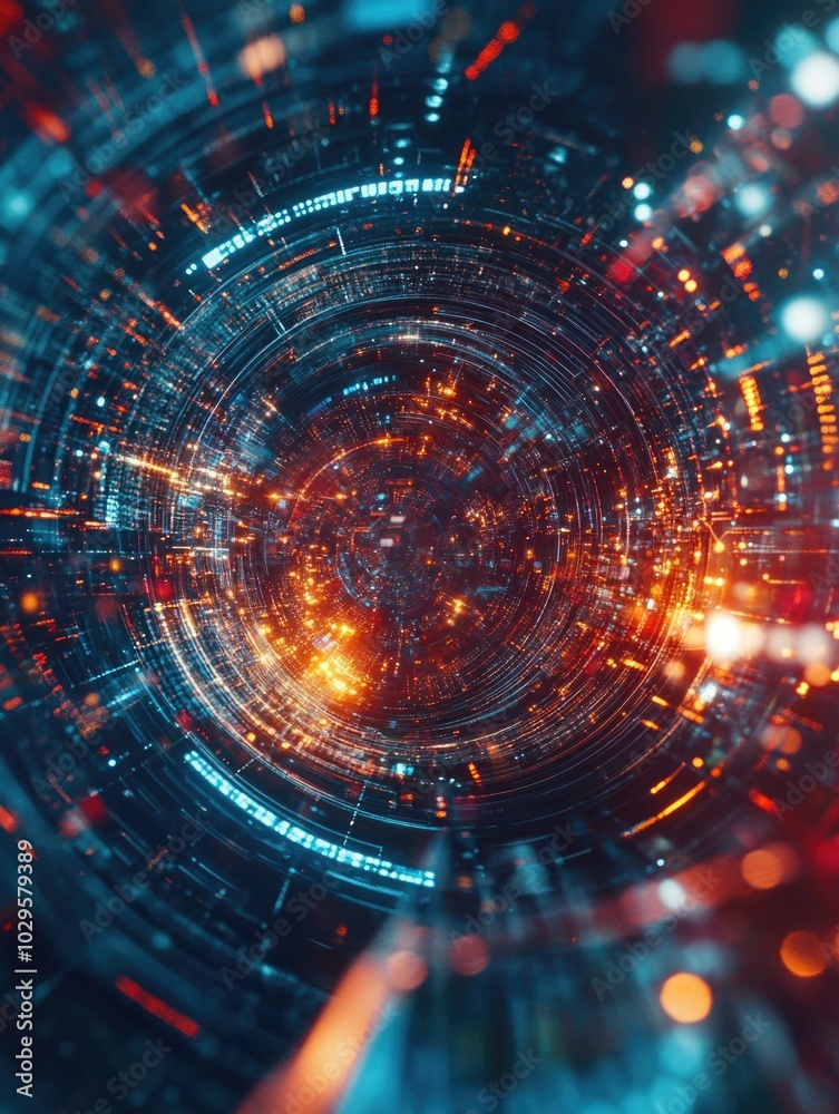 Fototapeta premium Virtual Reality Concept with Glowing Lights
