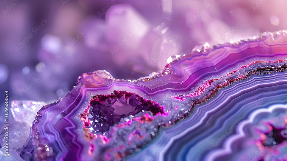 A close-up of an intricate multicolored geode A close-up of an intricate multicolored geode