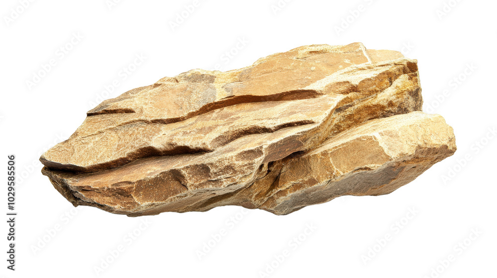 Close-up of a textured sedimentary rock specimen with layered formations, isolated on a white background, showcasing natural geological details. Close-up of a textured sedimentary rock specimen with layered formations, isolated on a white background, showcasing natural geological details.