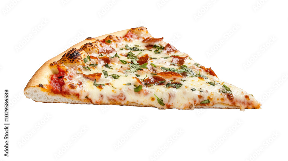 Appetizing slice of pizza on isolated background, template for designer project, PNG for mockup Appetizing slice of pizza on isolated background, template for designer project, PNG for mockup