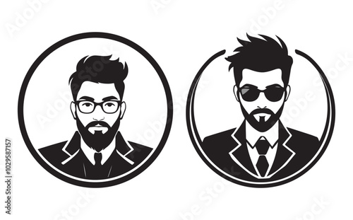 Hipster and Trendy Gentleman Icons for Digital Use