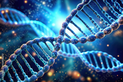 Colored genetic code DNA molecule structure photo