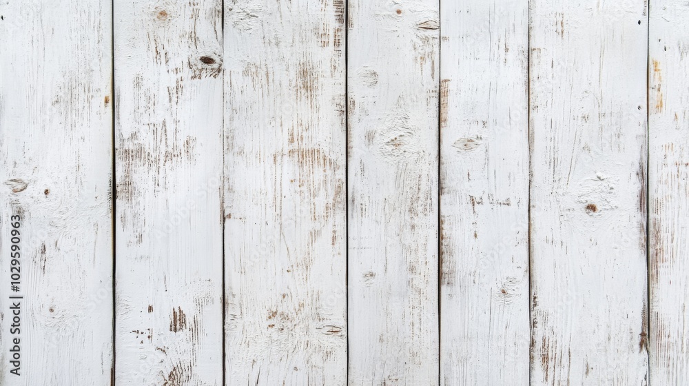 Weathered white wooden plank background, showcasing rustic charm with a distressed texture and grain patterns. Weathered white wooden plank background, showcasing rustic charm with a distressed texture and grain patterns.