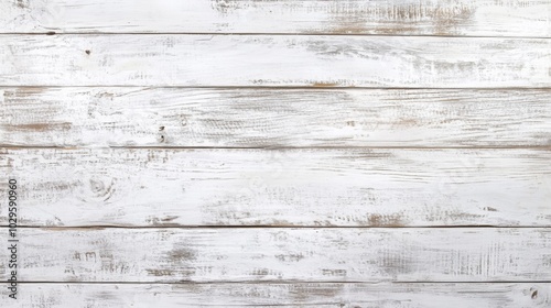 Weathered white wooden plank background, showcasing rustic charm with a distressed texture and grain patterns.