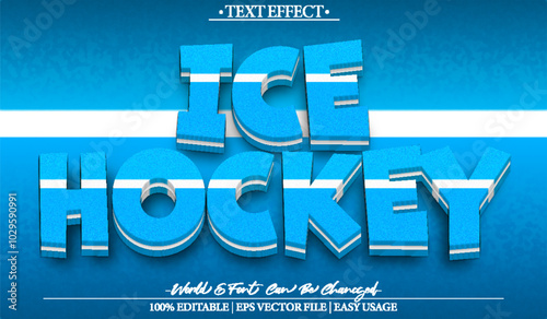 Canvas Print Ice Hockey Vector Text Effect Editable Alphabet Frost Cold Fresh Winter