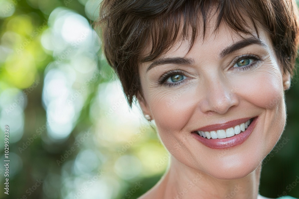 Close-up portrait of a woman. Background with selective focus and copy space for text Close-up portrait of a woman. Background with selective focus and copy space for text