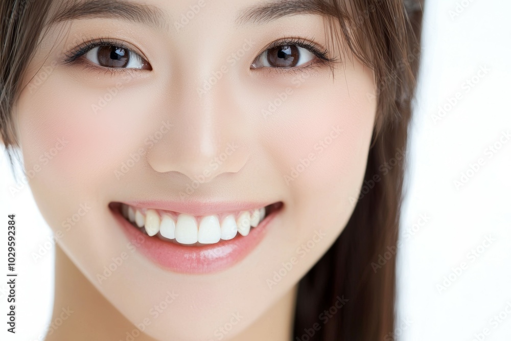 Close-up portrait of a woman. Background with selective focus and copy space for text Close-up portrait of a woman. Background with selective focus and copy space for text
