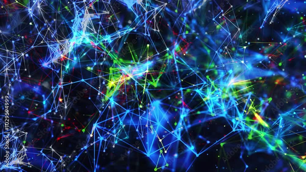 colorful plexus particle abstract background colorful plexus particle abstract background