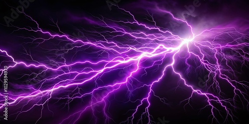 Wallpaper Mural Stunning Purple Lightning Bolts on Black Background for Striking Visuals Torontodigital.ca